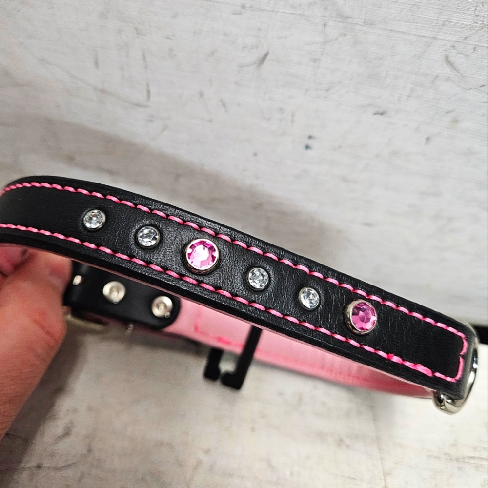 2 Circle T Fashion Leather 18" neck dog collars new nwt pet accessories pink